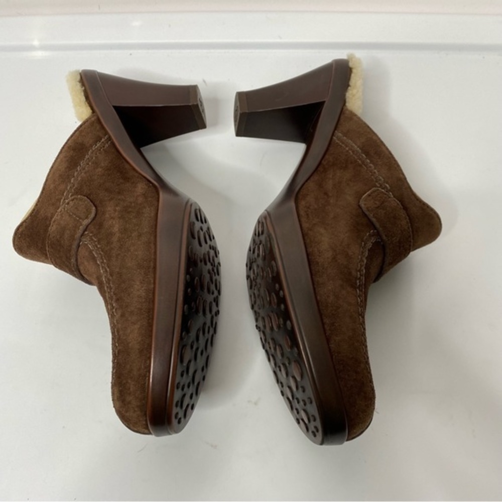 UGG Brown Suede Clogs with Medium Heel - Picture 3 of 15